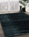 Abstract Dark Slate Gray Green Modern Rug in Family Room, abs4392