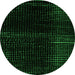 Round Abstract Green Modern Rug, abs4392grn