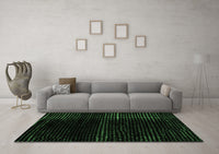 Machine Washable Abstract Emerald Green Modern Rug, wshabs4392emgrn