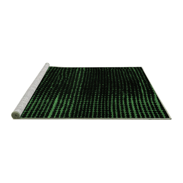 Sideview of Machine Washable Abstract Emerald Green Modern Area Rugs, wshabs4392emgrn