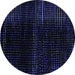 Round Abstract Blue Modern Rug, abs4392blu