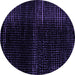 Round Abstract Purple Modern Rug, abs4392pur