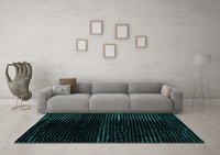 Machine Washable Abstract Turquoise Modern Rug, wshabs4392turq