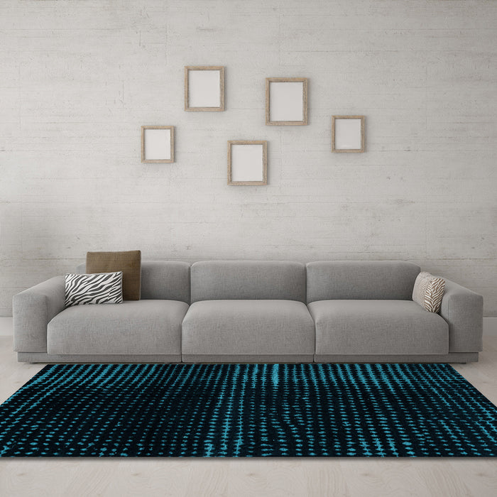 Machine Washable Abstract Light Blue Modern Rug in a Living Room, wshabs4392lblu