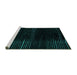 Sideview of Machine Washable Abstract Turquoise Modern Area Rugs, wshabs4392turq