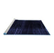 Sideview of Machine Washable Abstract Blue Modern Rug, wshabs4392blu