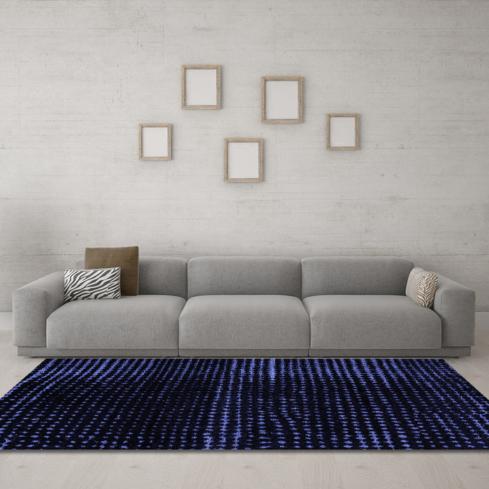 Machine Washable Abstract Blue Modern Rug in a Living Room, wshabs4392blu