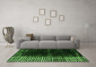 Machine Washable Abstract Green Modern Area Rugs in a Living Room,, wshabs4393grn