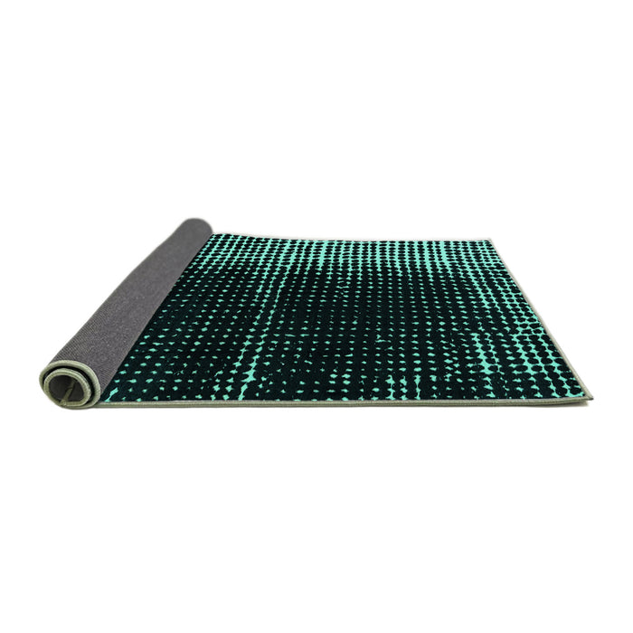 Sideview of Abstract Turquoise Modern Rug, abs4393turq