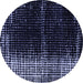 Round Abstract Blue Modern Rug, abs4393blu