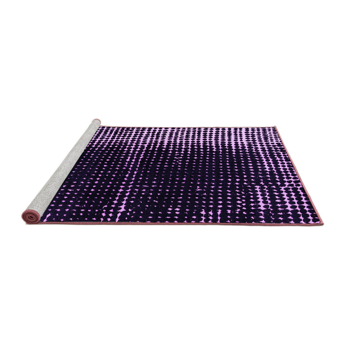 Sideview of Machine Washable Abstract Purple Modern Area Rugs, wshabs4393pur