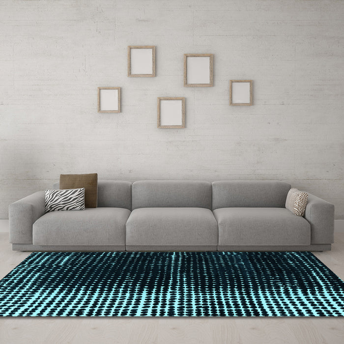 Machine Washable Abstract Light Blue Modern Rug in a Living Room, wshabs4393lblu