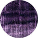 Round Machine Washable Abstract Purple Modern Area Rugs, wshabs4393pur