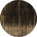 Round Abstract Brown Modern Rug, abs4393brn