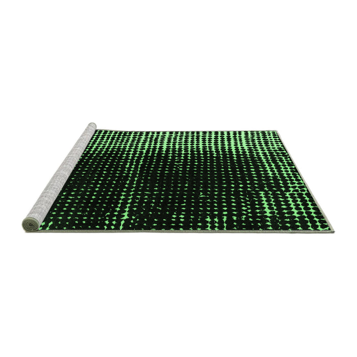 Sideview of Machine Washable Abstract Emerald Green Modern Area Rugs, wshabs4393emgrn