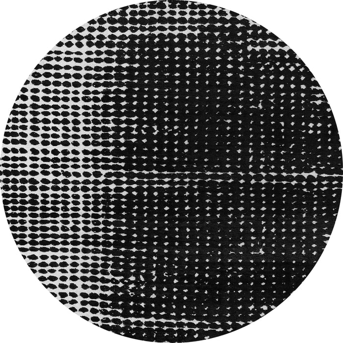 Round Abstract Gray Modern Rug, abs4393gry