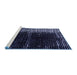 Sideview of Machine Washable Abstract Blue Modern Rug, wshabs4393blu