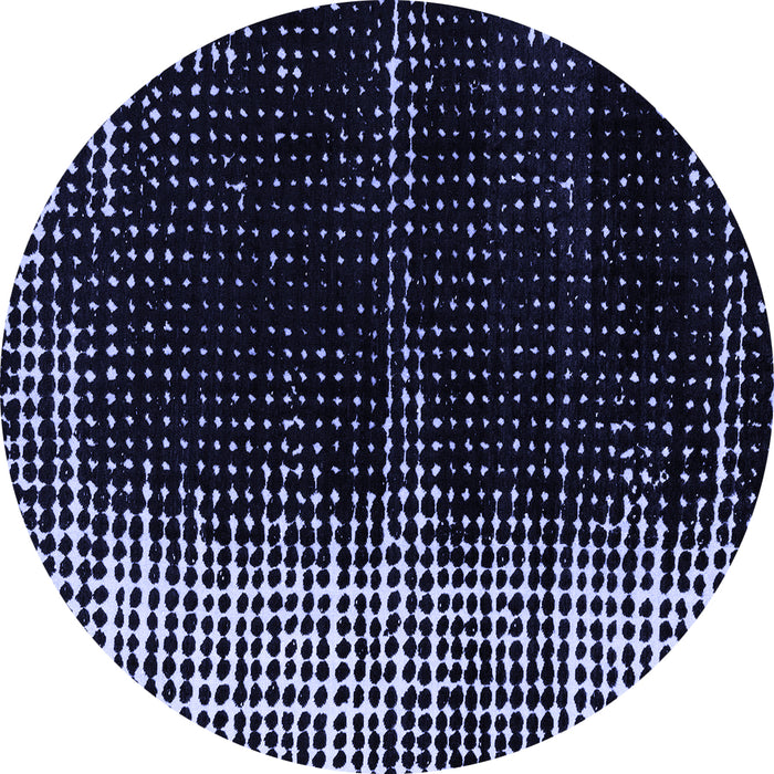Round Machine Washable Abstract Blue Modern Rug, wshabs4393blu