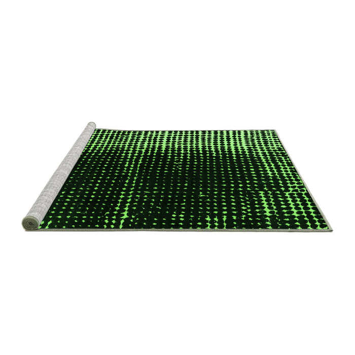 Sideview of Machine Washable Abstract Green Modern Area Rugs, wshabs4393grn