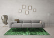 Machine Washable Abstract Emerald Green Modern Area Rugs in a Living Room,, wshabs4393emgrn