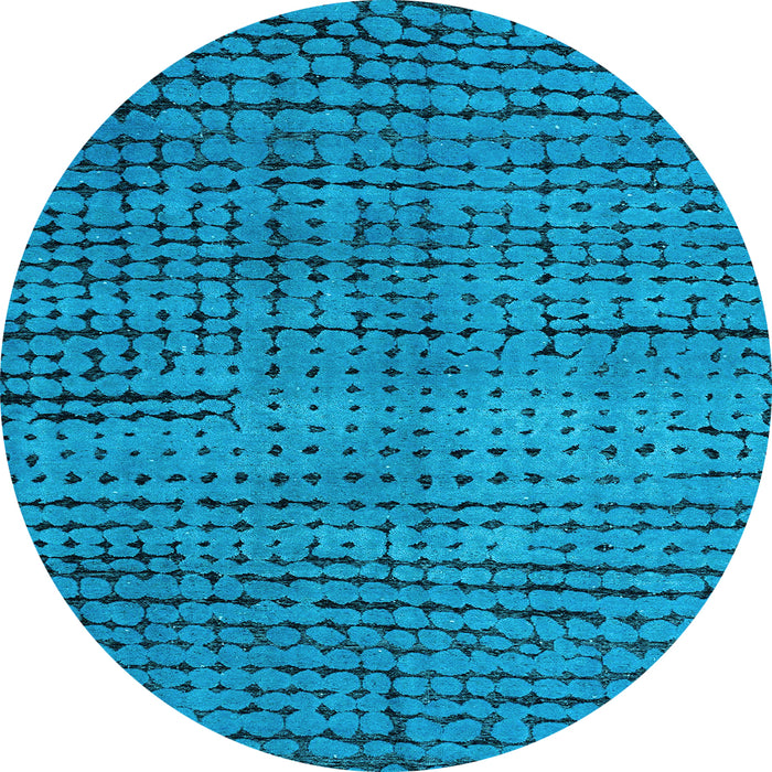 Round Machine Washable Abstract Light Blue Modern Rug, wshabs4394lblu