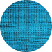 Round Machine Washable Abstract Light Blue Modern Rug, wshabs4394lblu