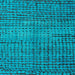 Square Machine Washable Abstract Aqua Cyan Blue Rug, wshabs4394