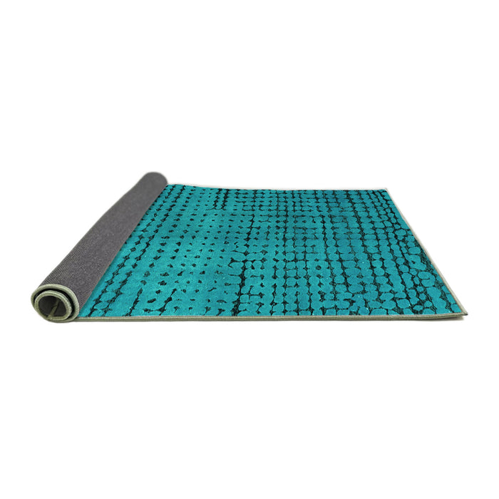 Sideview of Abstract Turquoise Modern Rug, abs4394turq