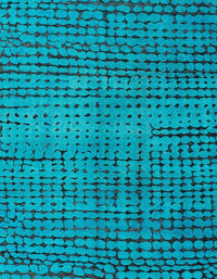 Machine Washable Abstract Aqua Cyan Blue Rug, wshabs4394