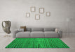 Machine Washable Abstract Green Modern Area Rugs in a Living Room,, wshabs4394grn