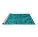 Sideview of Machine Washable Abstract Turquoise Modern Area Rugs, wshabs4394turq