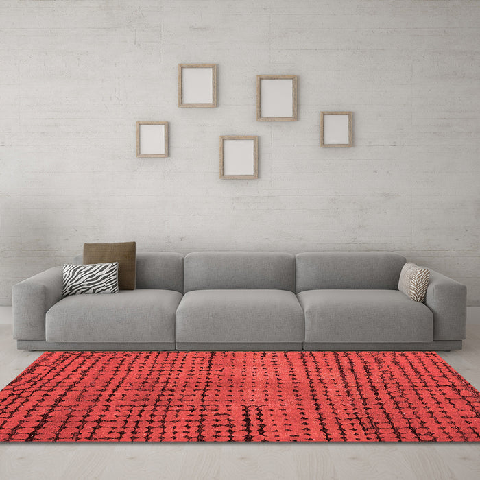 Modern Red Washable Rugs