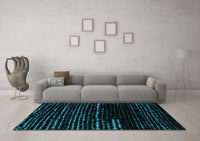 Machine Washable Abstract Turquoise Modern Rug, wshabs4395turq