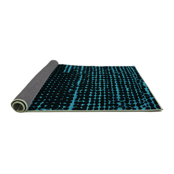 Sideview of Abstract Turquoise Modern Rug, abs4395turq