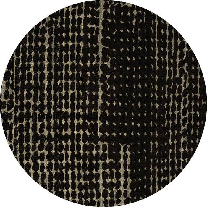 Round Abstract Brown Modern Rug, abs4395brn