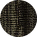 Round Abstract Brown Modern Rug, abs4395brn