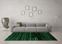 Machine Washable Abstract Green Modern Rug, wshabs4395grn