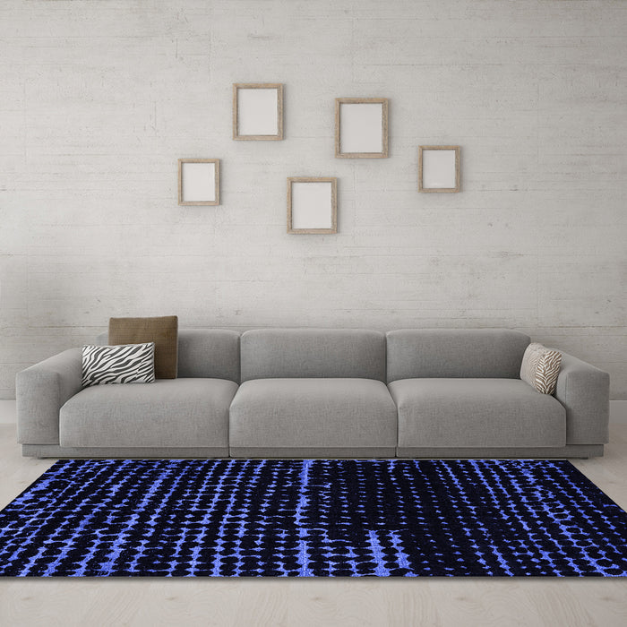 Machine Washable Abstract Blue Modern Rug in a Living Room, wshabs4395blu