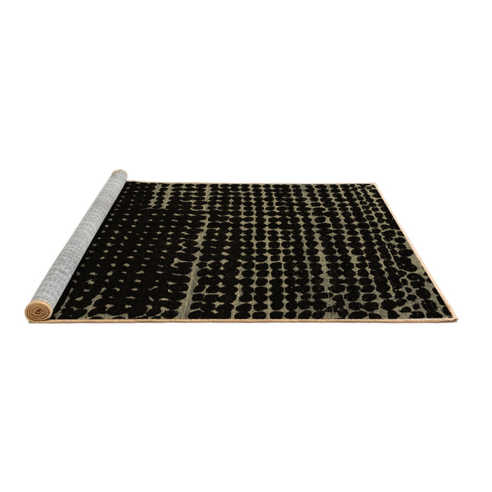 Sideview of Machine Washable Abstract Brown Modern Rug, wshabs4395brn