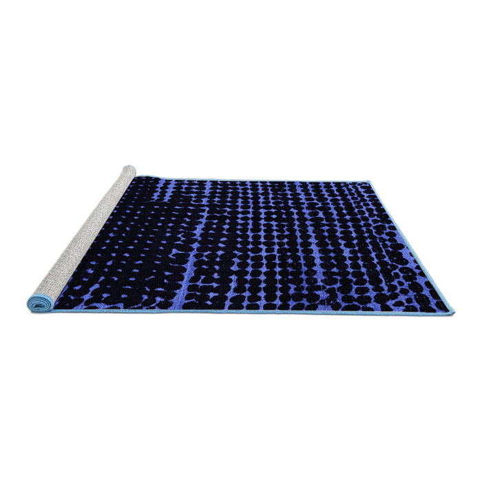 Sideview of Machine Washable Abstract Blue Modern Rug, wshabs4395blu