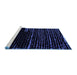 Sideview of Machine Washable Abstract Blue Modern Rug, wshabs4395blu