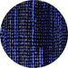 Round Abstract Blue Modern Rug, abs4395blu