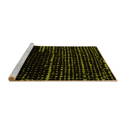 Sideview of Machine Washable Abstract Yellow Modern Rug, wshabs4395yw