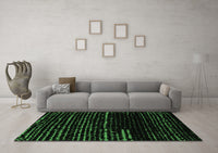 Machine Washable Abstract Emerald Green Modern Rug, wshabs4395emgrn