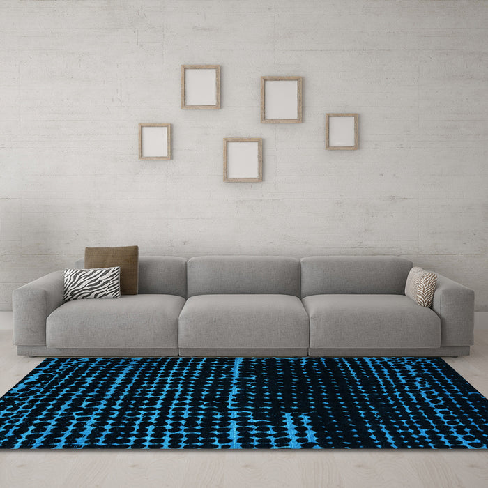 Machine Washable Abstract Light Blue Modern Rug in a Living Room, wshabs4395lblu