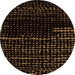 Round Abstract Orange Modern Rug, abs4395org