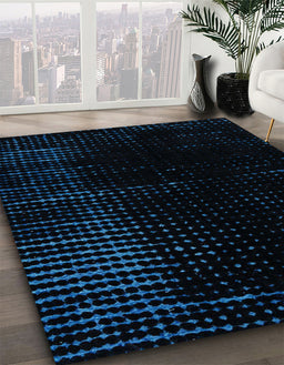 Machine Washable Abstract Black Rug in a Family Room, wshabs4396