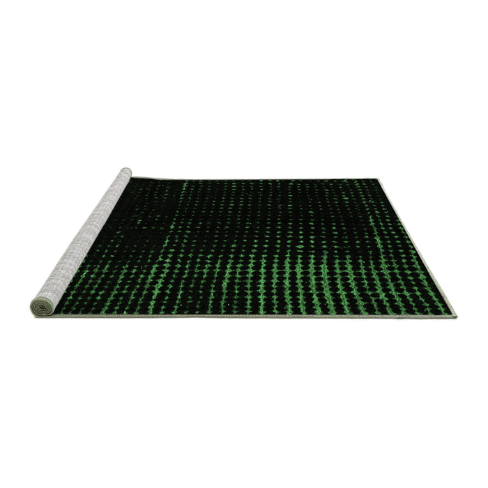 Sideview of Machine Washable Abstract Emerald Green Modern Area Rugs, wshabs4396emgrn
