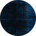 Round Abstract Light Blue Modern Rug, abs4396lblu