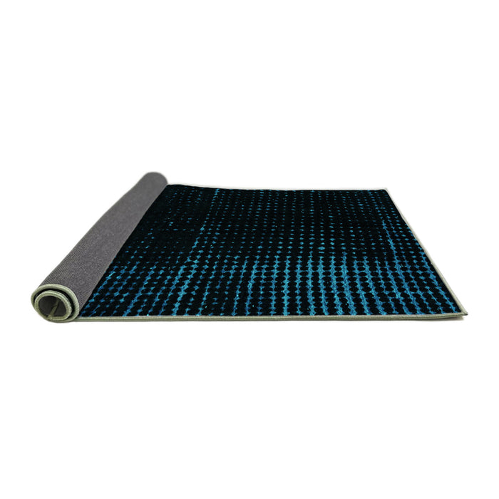 Sideview of Abstract Turquoise Modern Rug, abs4396turq